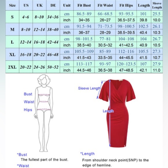 Belle Poque- Ruched Short Sleeve V-Neck Side Slit Pencil Dress - Picture 3 of 3